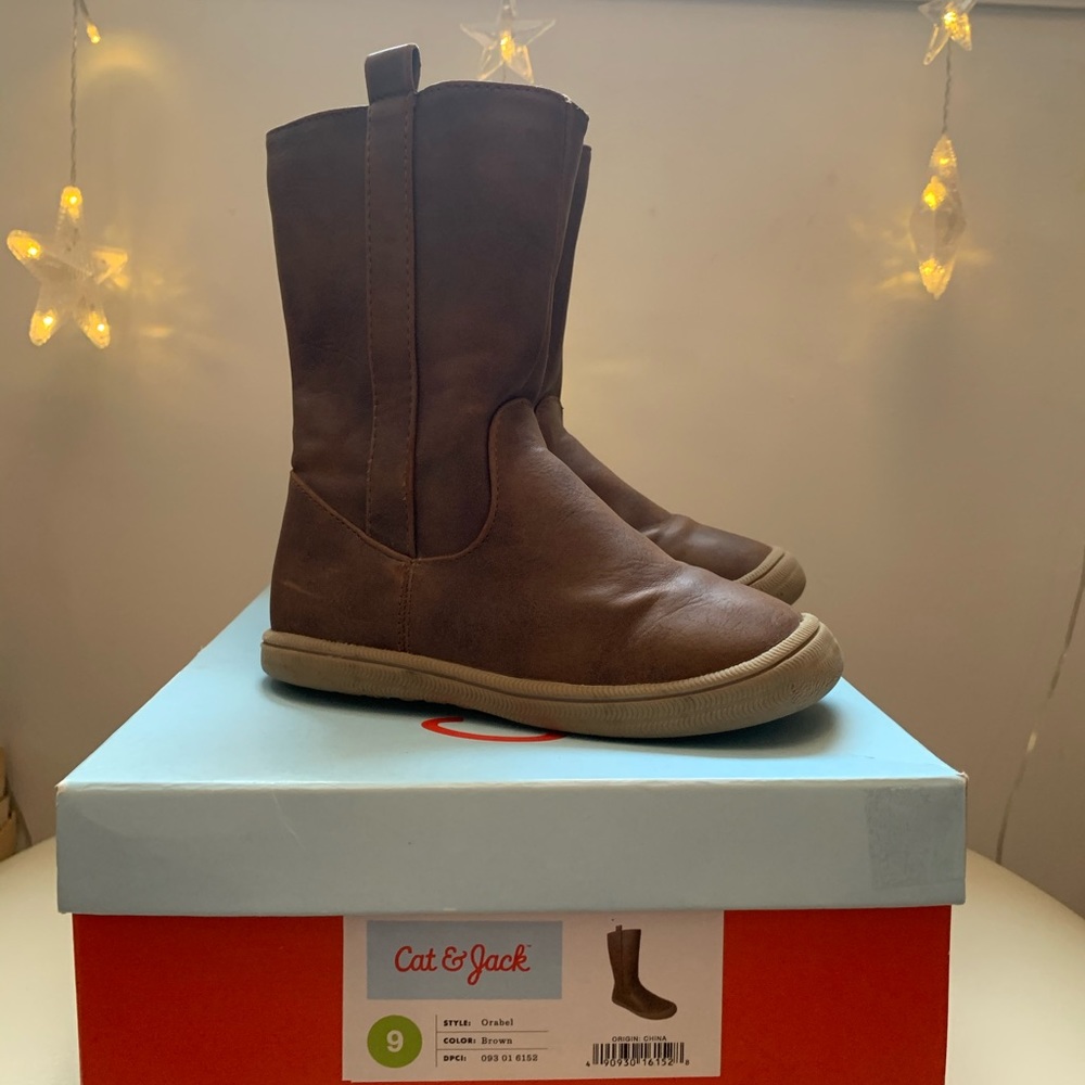Cat & Jack Orabel brown riding boots girl toddler